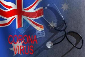 Welt Corona Virus Attacke Konzept. Australien Flagge foto