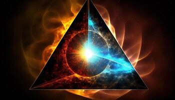 Dreieck im Vorderseite von Neutron Star schön Universum generativ ai foto