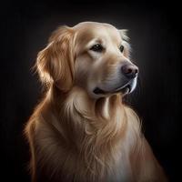 golden Retriever Hund Spezies Bild im schwarz Hintergrund foto