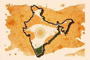 schön Licht Orange indisch Akhand Bharat Karte foto