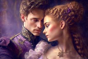 Prinz und Prinzessin im ein romantisch Pose foto