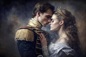 Prinz und Prinzessin im ein romantisch Pose foto