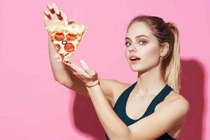 Sport Frau schnell Essen Snack Mode Müll Essen foto