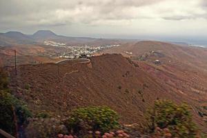 l Ruhe Sommer- wolkig Landschaft von das Spanisch Kanarienvogel Insel Lanzarote foto