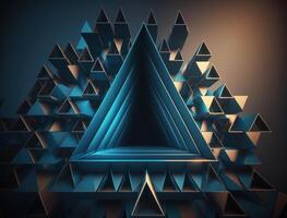 futuristisch Dreiecke Hintergrund abstrakt geometrisch Muster erstellt mit generativ ai Technologie foto