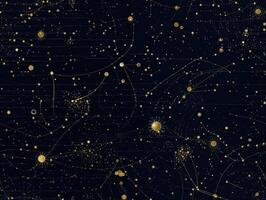 sternenklar Himmel Raum Hintergrund nahtlos Muster im dunkel Blau und Grün Farben erstellt mit generativ ai Technologie foto