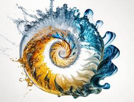 radial Spiral- Wasser Spritzen Hintergrund erstellt mit generativ ai Technologie foto