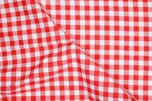 rot Weiß Plaid Tischdecke Hintergrund foto