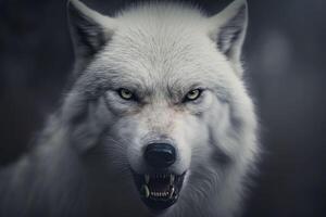 Weiß Wolf Porträts. generativ ai. foto