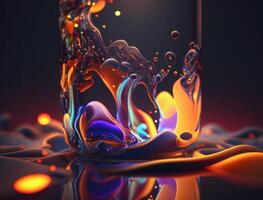 Licht Pastell- Farben Flüssigkeit wellig Flüssigkeit abstrakt Hintergrund erstellt mit generativ ai Technologie foto