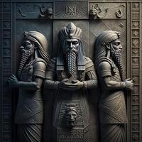 Enki enlil Sumerian Statue Bild generativ ai foto