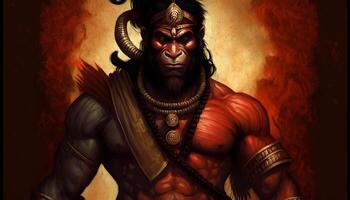 das Herr Hanuman mächtig Gott Bild generativ ai foto
