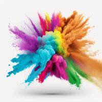 bunt Regenbogen holi Farbe Explosion generativ ai foto