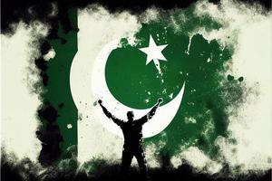 Sieg zum Pakistan im Kricket, Flagge Bild foto