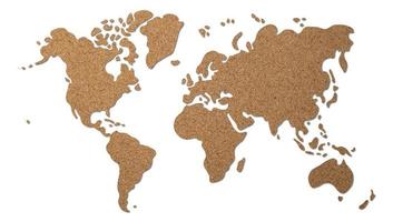 Welt Karte Kork Holz Textur foto