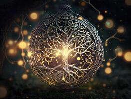 ethnisch keltisch Ornamente esoterisch pflanzlich Hintergrund erstellt mit generativ ai Technologie foto