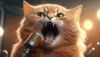 Ingwer Katze Singen Metall musicai generative foto