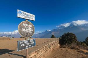 Löffel Hügel Aussicht Punkt im Ghorepani, Nepal foto