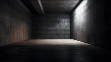 Strahl von Licht dunkel Zimmer Beton Textur Hintergrund foto