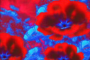 abstrakt glühend verschwommen Blumen- Hintergrund. ai generiert foto