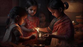 Diwali das Triumph von Licht und Freundlichkeit Hindu Festival von Beleuchtung Feier Diya Öl Lampen 24 .. Oktober foto