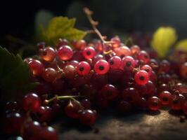 schön organisch Hintergrund von frisch gepflückt Viburnum erstellt mit generativ ai Technologie foto