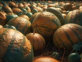 schön organisch Hintergrund von frisch gepflückt Melonen erstellt mit generativ ai Technologie foto