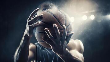 Basketball Hintergrund. Illustration ai generativ foto