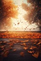 Magie Herbst fallen Hintergrund. Illustration ai generativ foto