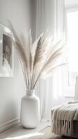 Innere Design mit Pampas Gras, Illustration ai generativ foto