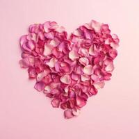 Herz von Rose Blütenblätter. Illustration ai generativ foto