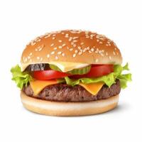 Rindfleisch Burger isoliert. Illustration ai generativ foto