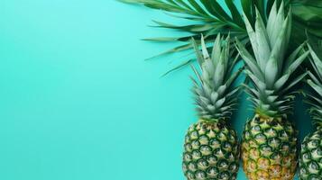 Ananas tropisch Hintergrund. Illustration ai generativ foto