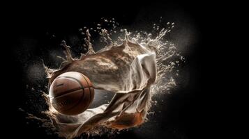 Basketball Hintergrund. Illustration ai generativ foto