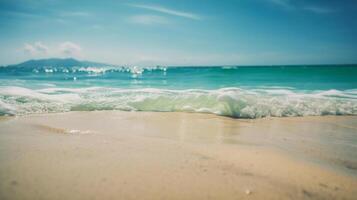 Sommer- Strand Hintergrund. Illustration ai generativ foto