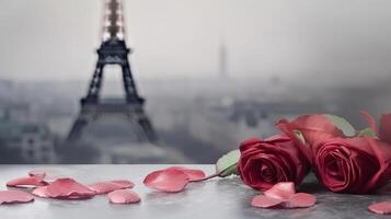 Paris romantisch Hintergrund. Illustration ai generativ foto
