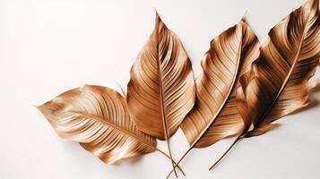 golden tropisch Blätter. Illustration ai generativ foto