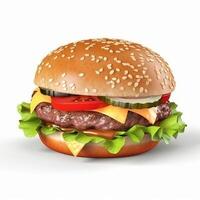 Rindfleisch Burger isoliert. Illustration ai generativ foto