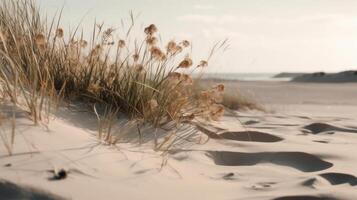 trocken Gras und Sand Hintergrund. Illustration ai generativ foto