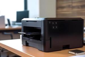 modern Drucker Kopierer Scanner im Büro Tabelle Geschäft Drucker foto