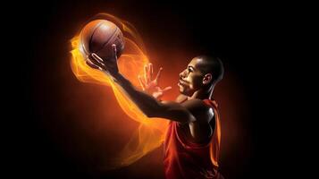 Basketball Hintergrund. Illustration ai generativ foto