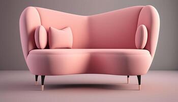 Rosa Sofa isoliert, generativ ai foto