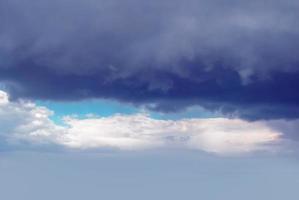 sommer blauer himmel wolkensteigung hellweißer hintergrund. schönheit klar bewölkt in sonnenschein ruhig hell winterluft hintergrund. düstere lebendige cyanfarbene landschaft in der umgebung tag horizont skyline blick frühlingswind foto