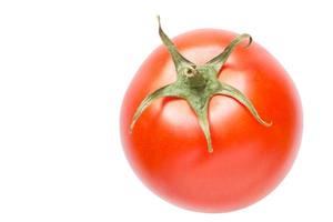 schließen oben von rot Tomate isoliert auf Weiß foto
