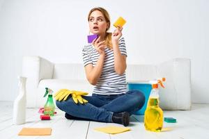 Hausfrau Waschmittel Innere Arbeit Lebensstil Hygiene Innere foto