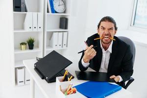 Geschäftsleute Emotionen Arbeit Büro Schreibtisch Lebensstil foto