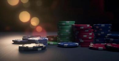 Poker Chips Konzept. generieren ai foto
