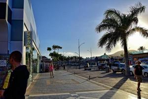 Stadt von corralejo auf das Spanisch Kanarienvogel Insel fuerteventura auf ein warm Urlaub Tag foto