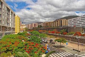 interessant bunt Urlaub Häuser im das Straßen von das Spanisch Stadt von sanca Cruz im Tenerife foto