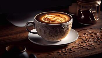 Cappuccino. Tasse von Cappuccino Kaffee. erstellt mit generativ ai foto